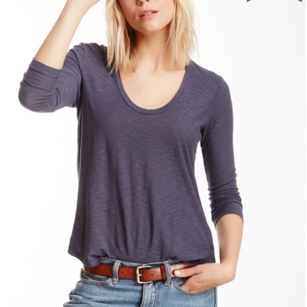 Standard James Perse three quarter eggplant colored top